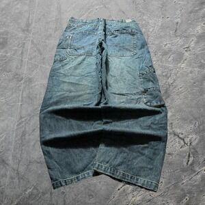 Baggy Carpenter Wide Leg Drill Jnco Styl Skater Surf Y2k Vintage Jeans 44x30